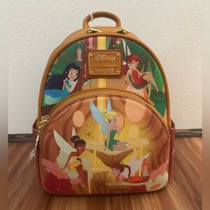 NWT Loungefly Disney Tinker Bell Pixie Hollow Glow in the dark Backpack - Brown